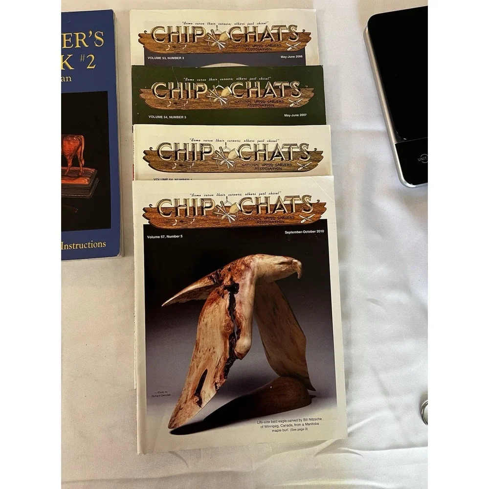 Wood Carving Book & Magazine Lot Chip Chats Christmas Scrooge Patterns